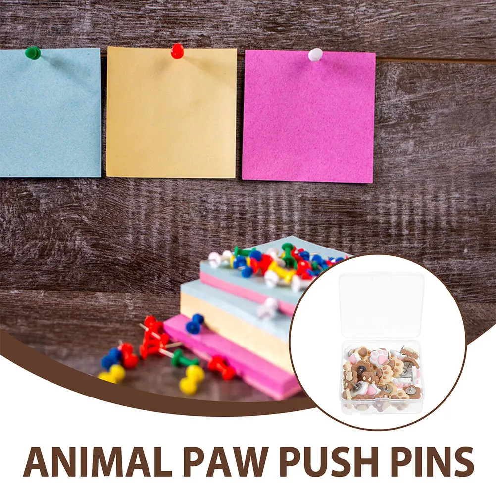 50Pcs Cute Cat Paw Push Pins Cartoon Thumbtacks for Cork Board Photo Wall Memo Bulletin Board Fun Home Office Decoration