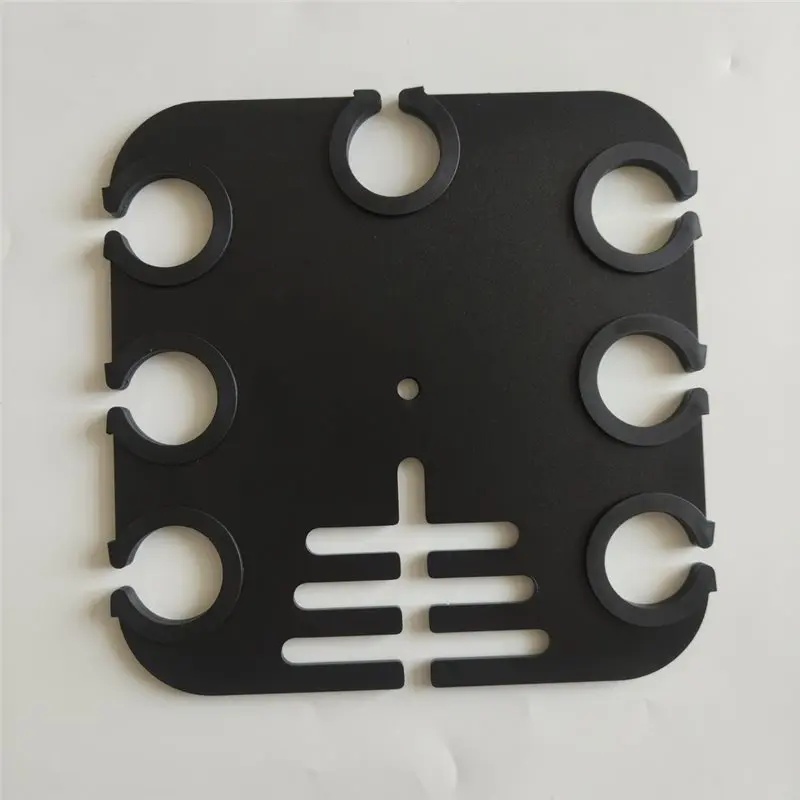 ABGI-Multi Mikrofonhalter mit Kabelschlitzen für bis zu 7 Mikrofone, quadratisches Tablett zur Organisation und Präsentation auf – Detail 6