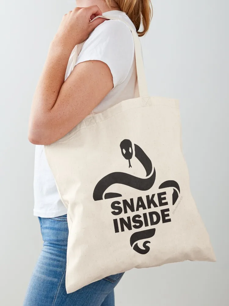 

Snake INSIDE Tote Bag Women's tote bag reusable shopping bags canvas tote woman shopping bag