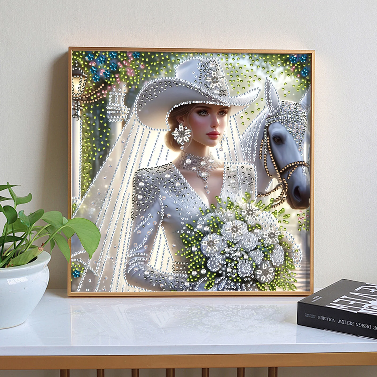 Bride Special Shape Diamond Art Painting Kit for Adult Beginner,Crystal Diamond Special Shape Kit for Home Wall Decoration Gift view 6