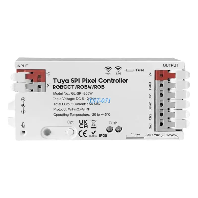 

E15A Small Home LED Strips Controllers 40+ Active Effects Type Voices App Control Individual Segment Management
