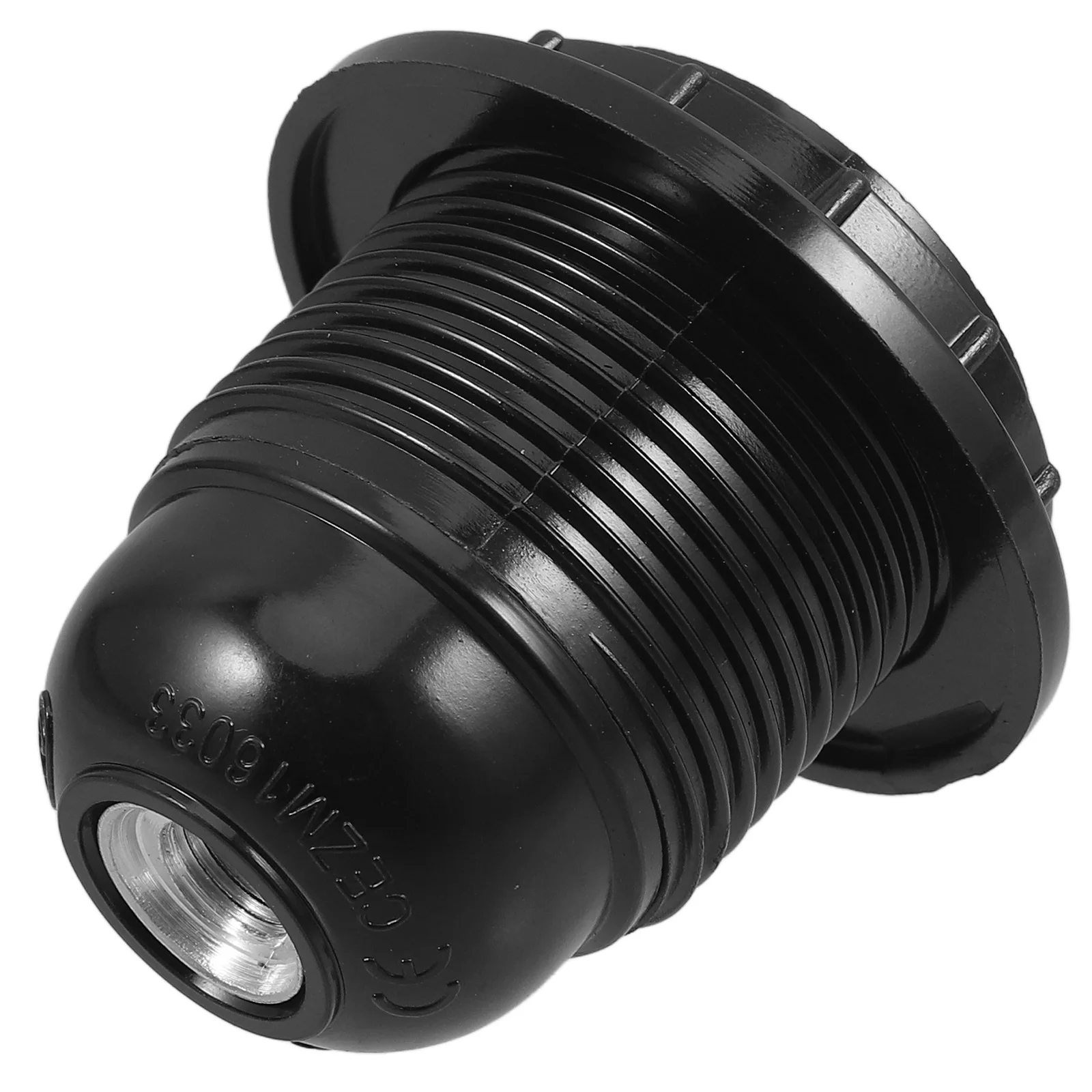 

E27 Lamp Holder Black 10mm Threaded Double Ring Aluminum Cap Light Socket Outlet Bulb Holder Lamp Parts Repair Kit DIY