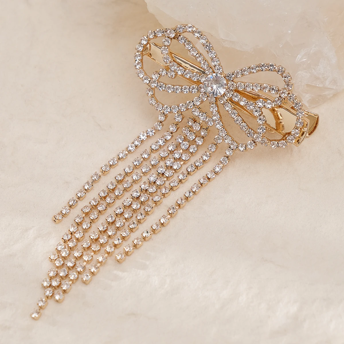 Fashion Crystal Tassels Hairpins Rhinestone Gold Color Hair Clips for Women Girls Hair Accessories Party Headpiece Jewelry Gift