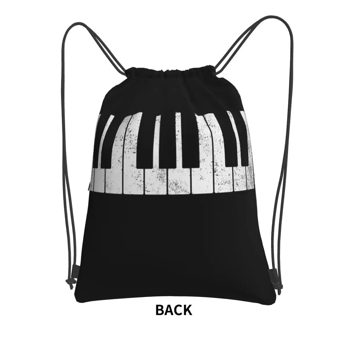 Pianista Piano mochila portátil con cordón, paquete de cordón de moda, bolsas de almacenamiento de bolsillo para estudiantes escolares