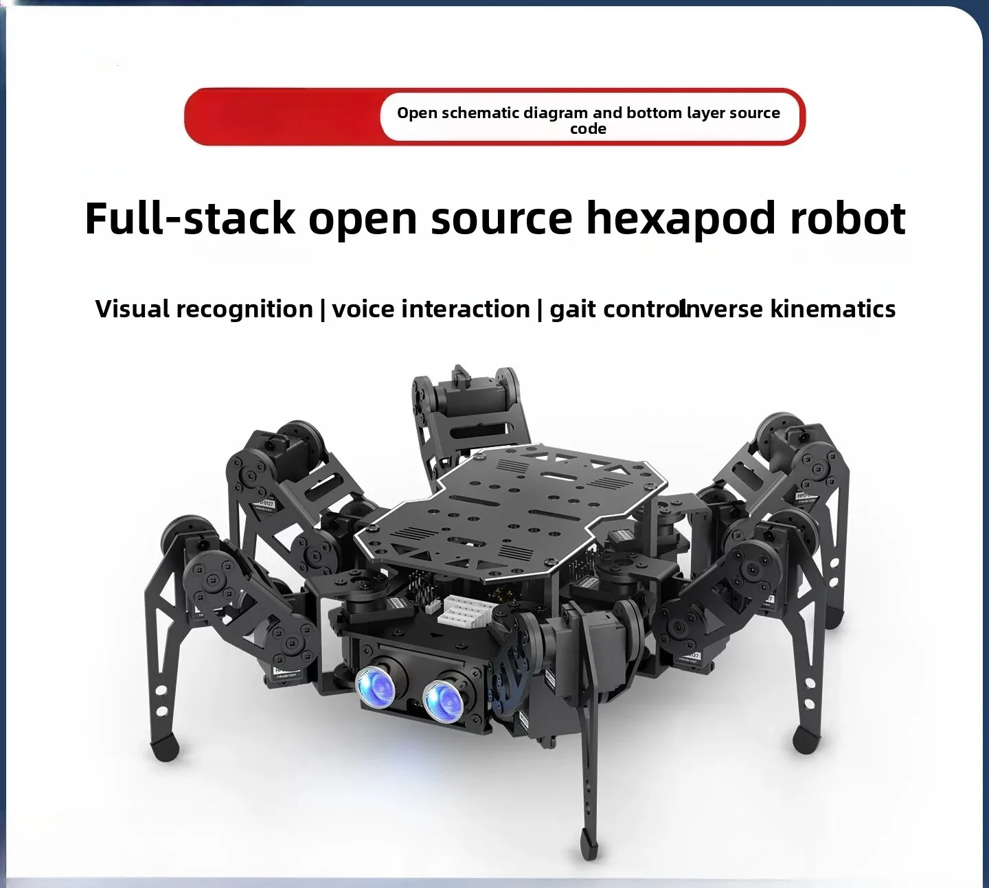 

ESP32 Hexapod Robot Bionic Spider – AI Vision, Voice Control, Arduino Programmable