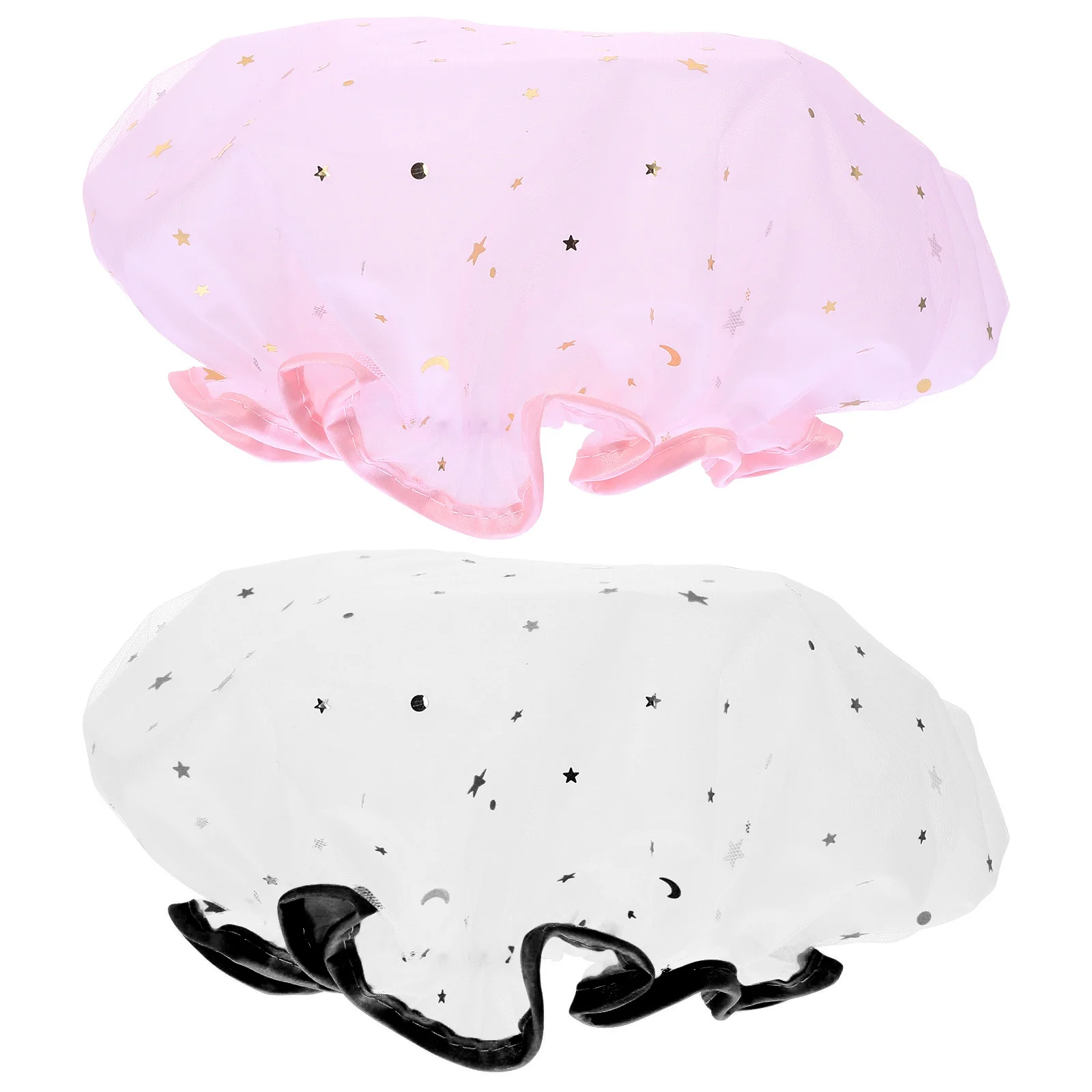

2pcs Waterproof Shower Caps Double Layer Reusable Bathing Hats Elastic Hair Cap For Women Thickened Spa Showering Cooking Face