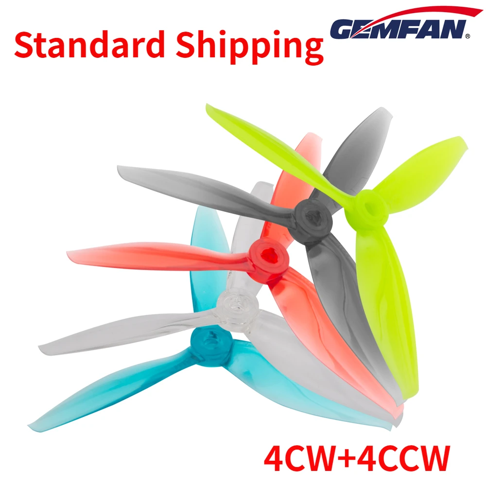 4Pairs(4CW+4CCW) Gemfan Flash 5144 5.1X4.4X3 3-Blade PC Propeller for RC FPV Freestyle 5inch Drones DIY Parts