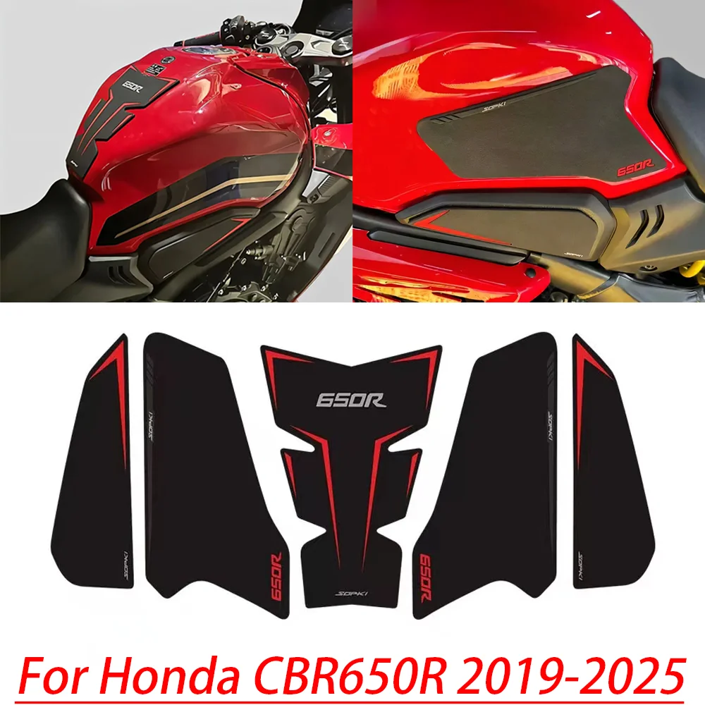 

Наклейки-протекторы (накладки) на бак для мотоциклов Honda CB R650R CBR650R 2019-2025: противоскользящие, для защиты топливного бака