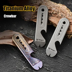 78MM TC4 Titanium Alloy Multi-function Crowbar Color Pry Bar Bottle Opener Nail Lifter EDC Pocket Tool Window Breaker
