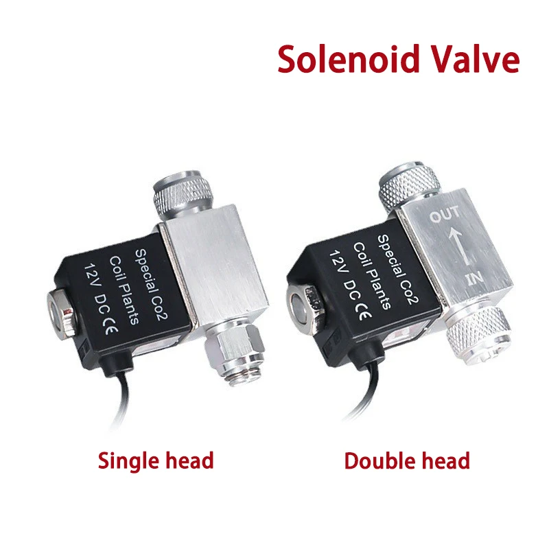 Aquarium Solenoid Valve CO2 System Regulator Aquarium Accessories Electric Low Temperature Magnetic Valve for Fish Tank DC12V