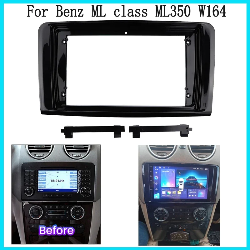 9inch 2din Car Radio Fascias for MERCEDE BENZ ML W164 2006-2010 Dashboard Installation Trim Kit Frame Stereo Panel