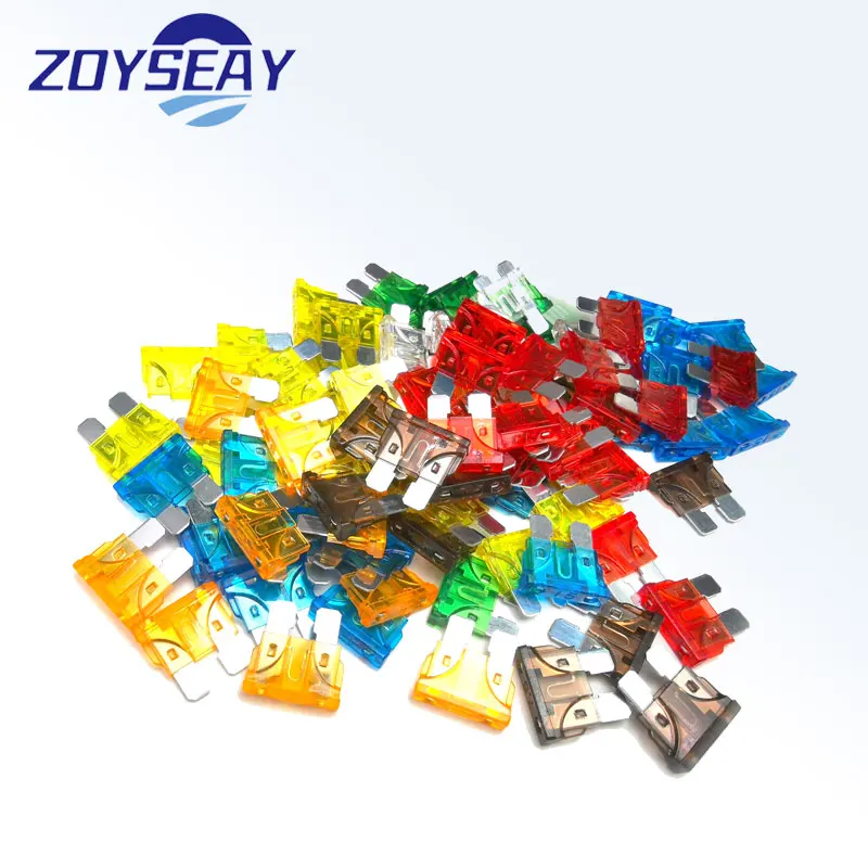 50PCS Boxed Small Size Auto Blade Fuse 32V Medium PC Fuses 5/7.5/10/20/25/30A For Automotive Motorcycle Car