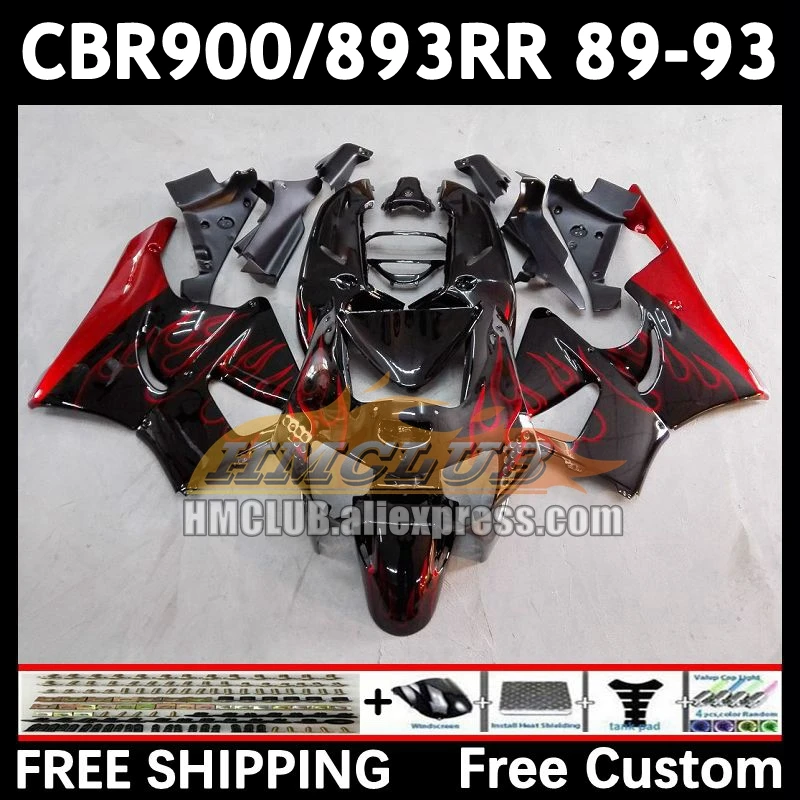 Fairing For HONDA CBR 893RR CBR900RR red flames CBR900 CBR893 RR 71No.5 CBR893RR 89 90 91 92 93 1989 1990 1991 1992 1993 Body