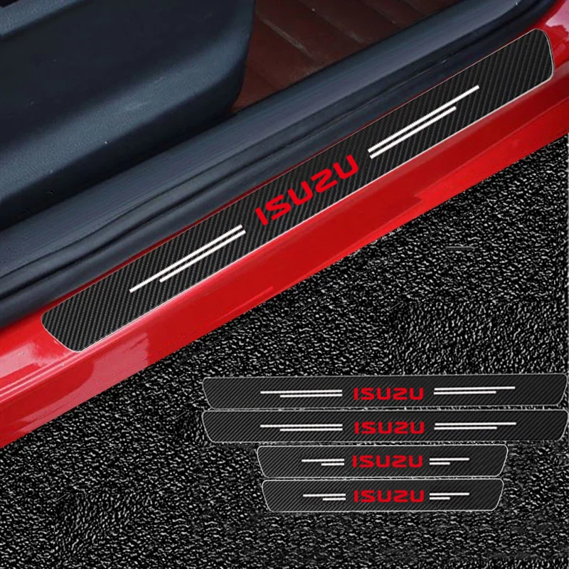 Carbon Fiber Car Sticker Car Door Trunk Protective Strip Decal for Isuzu D-MAX D MAX Dmax I II WFR VAN NFR ATV TROOPER