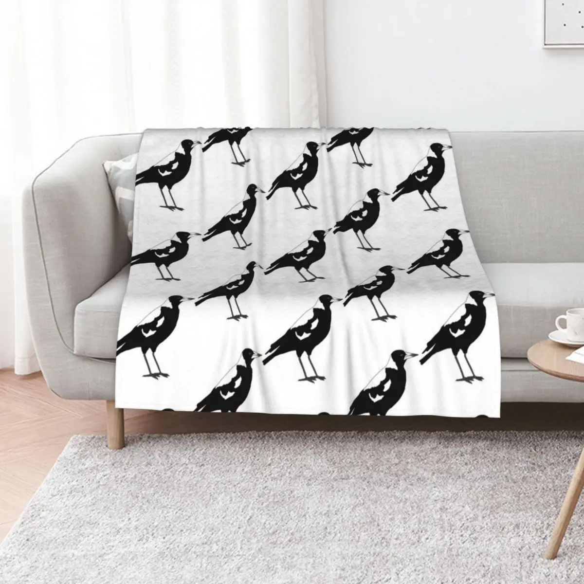 Australian Magpie Throw Blanket Ultra Soft Flannel Fleece Blanket for All Seasons