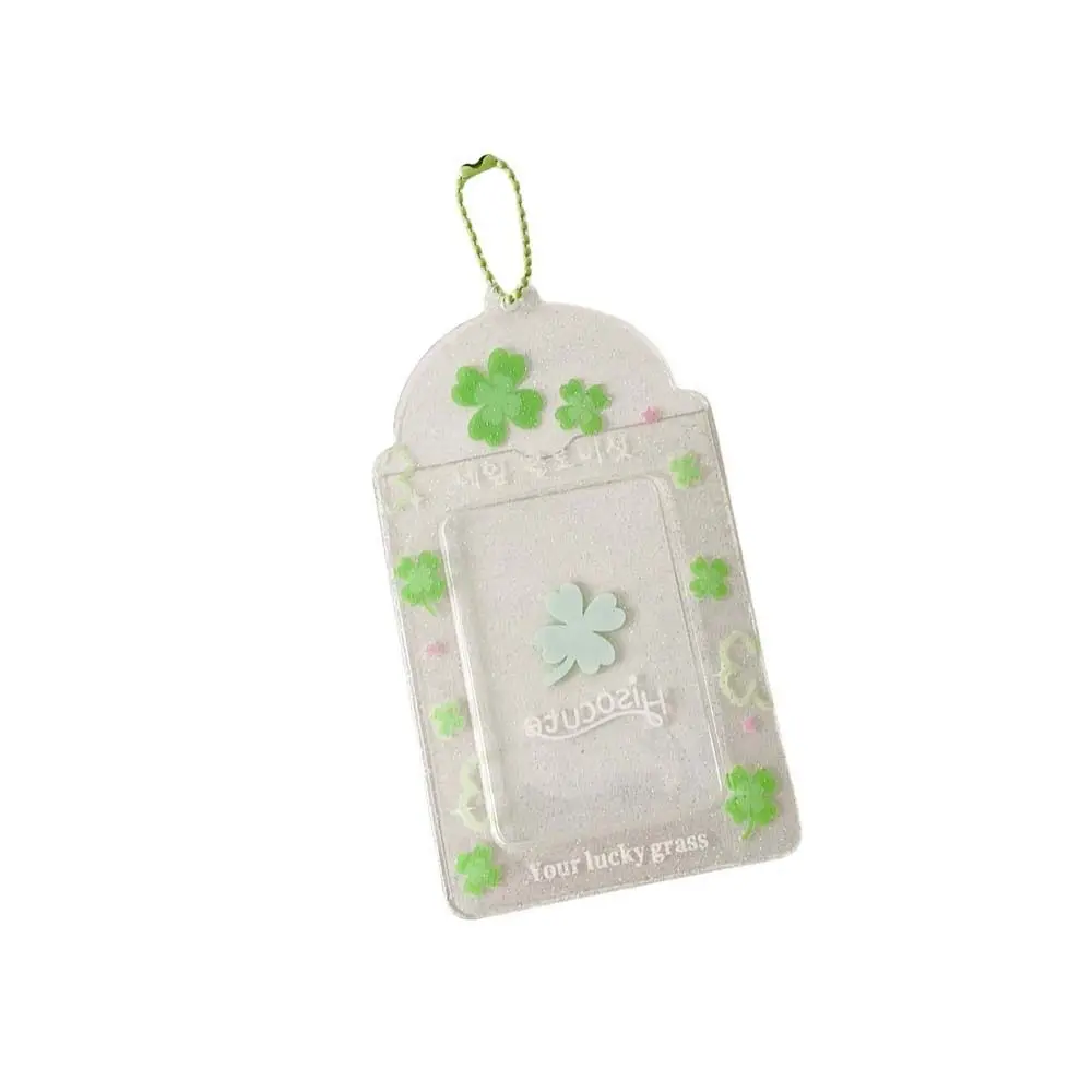 Star Strawberry Korean Photocard Holder Keychain Pendant Hanging Decoration ID Photo Photocard Frame PVC Card Cover
