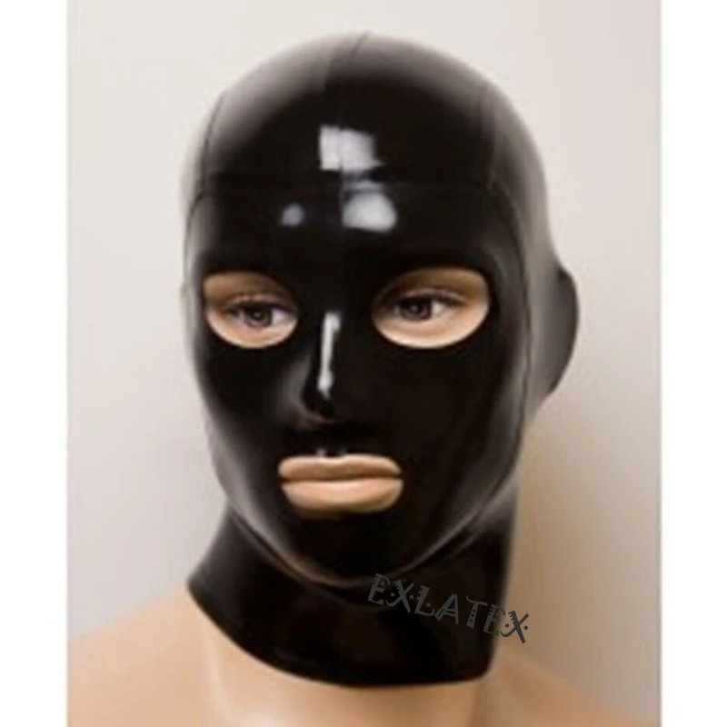 Latex Hood Adult Fetish Mask Latex Rubber Anatomical Mask Seamless sm Asphyxia Mask 0.6mm Gummi Deadpool Mask