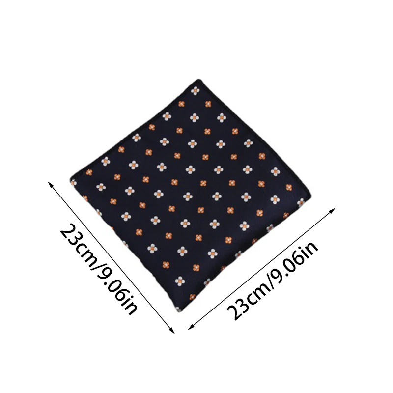 Vintage Floral Print Pocket Square Handkerchief British Style Polka-dot Chest Towel Wedding Formal Party Men Suit Accessories