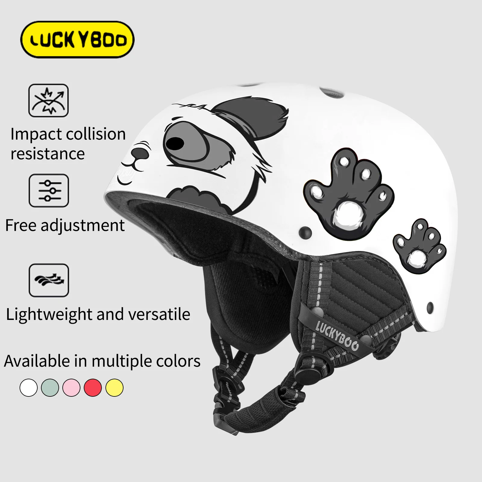 

LUCKYBOO L1 Kids Ski Helmet Animal Series Rabbit Panda Bee Ladybug CE Certified ABS EPS Warm Lightweight Adjustable