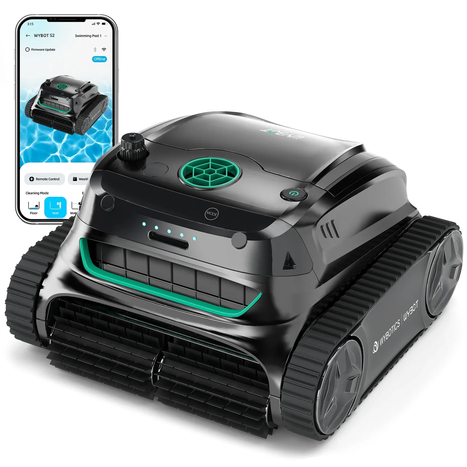 

High End Cleaner Pool Robot Cordless S2 for Large Swimming Pools Wall Climbing Function Pool Vacuum Cleaner APP Control