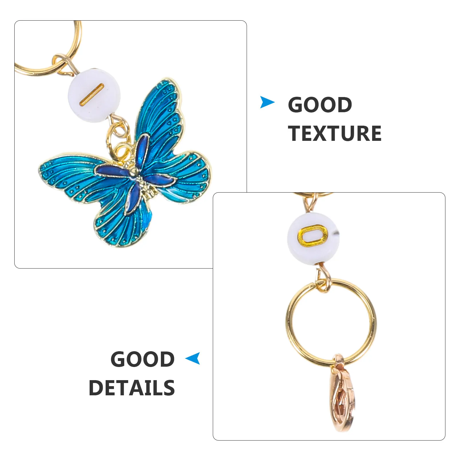 

Number Pendant Knitting Crochet Row Counter Chain with Butterfly Pendant Knitting Needle Counter Chain for Crochet Stitch Marker