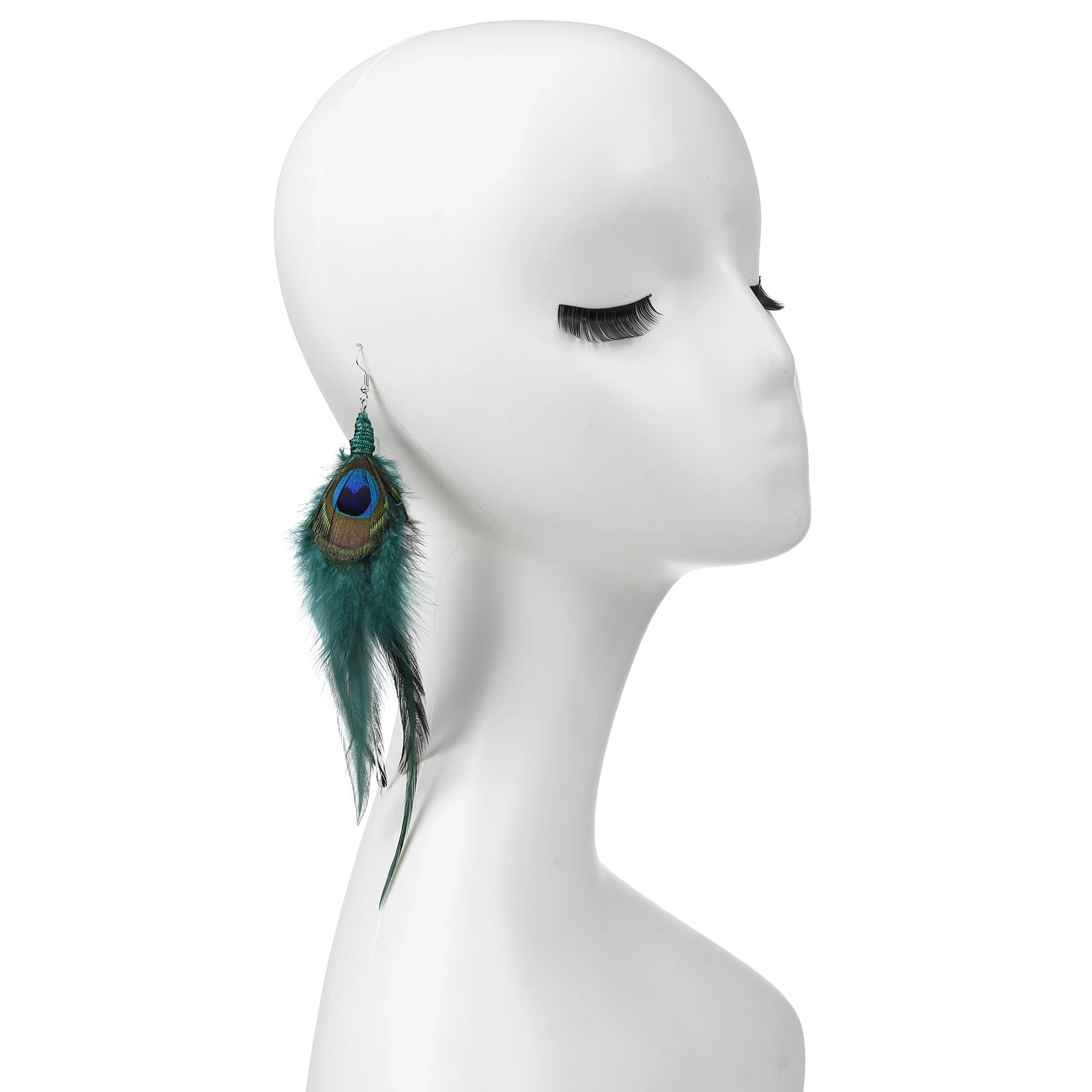 lureme Bohemian Style Multicolor Pheasant Feathers Dangle Earrings for Women Girls Large Feather Drop Earrings(er006405-12)