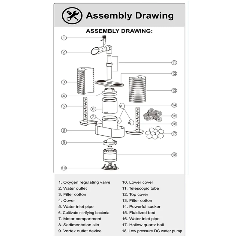 ABJO-Essential Air Lifting Internal Filter For Freshwater Aquariums, Suitable For Small And Medium Fish Tanks