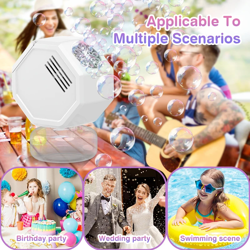 لعبة آلة فقاعات قائمة على الأرض مكونة من 10 فتحات هدية للعطلات لعبة فقاعات خارجية بدون بطارية مياه فقاعية #4