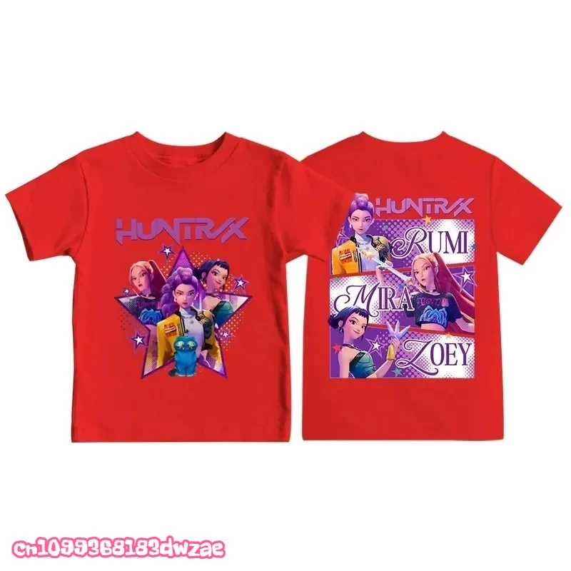 Kpop Demon Hunters Print Graphic Tshirt Summer Kids Clothes 2025 Movie T Shirt Girls Boys Short Sleeve Tops Comfortable T-shirt image 6