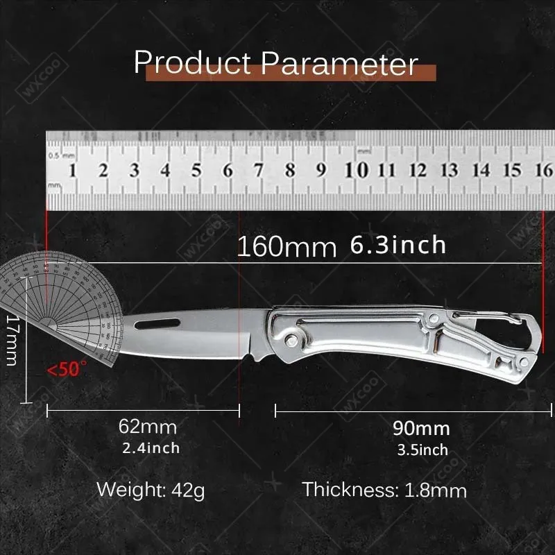 Stainless Steel Folding Knife Pocket Knife Multi-function Pocket Small Knife Camping Knife Outdoor Hunting Fruit Cutting Knife