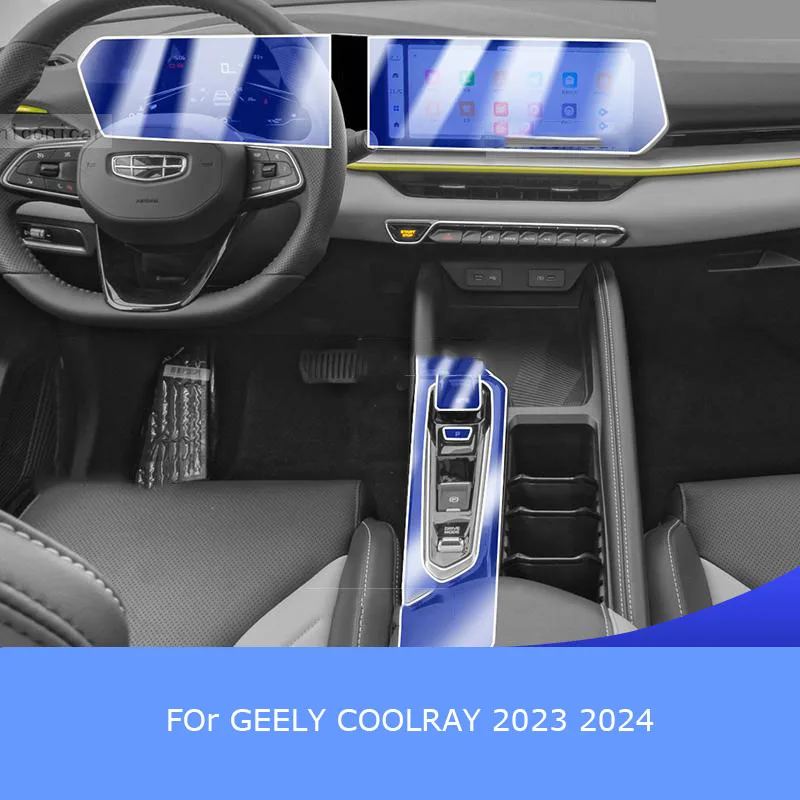 

Для GEELY COOLRAY 2023 2024, аксессуары для интерьера, панель коробки передач, экран навигации, Защитная пленка для автомобильного интерьера, защита от царапин