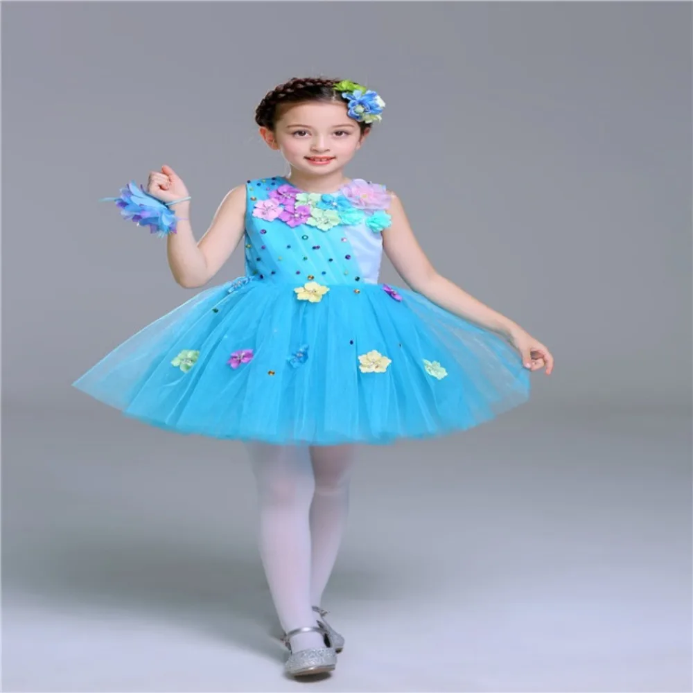 Kids Clothes Girls Dress Party Stage Show Dance Wear Cosplay Princess Costume Fairy Fashion Clothing Children Summer Casual