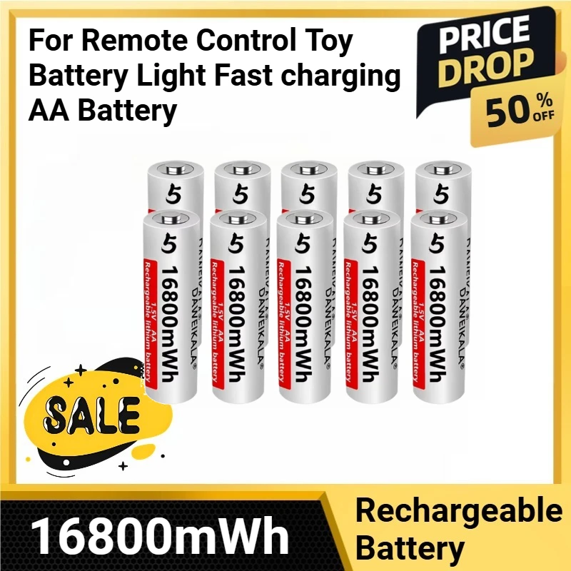 

High capacity 16800mWh For Remote Control Toy Battery Light Fast charging AA Battery 1.5V Li ion AA Rechargeable Batteries