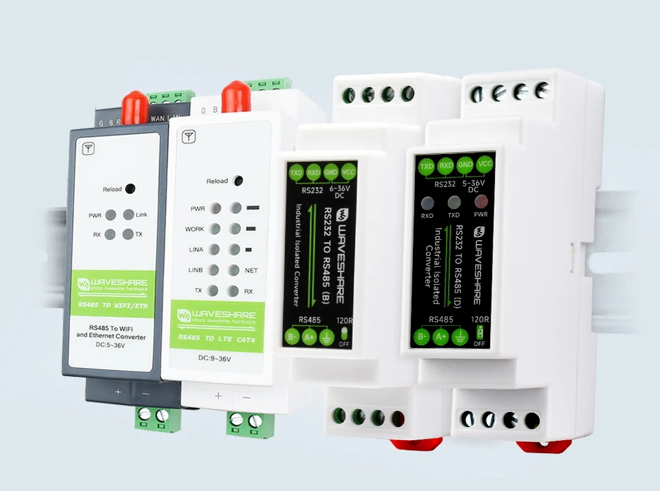 RS232 To RS485 Converter Active Digital Isolator Rail-Mount support 600W Lightningproof & Anti-Surge Multi-isolation protect