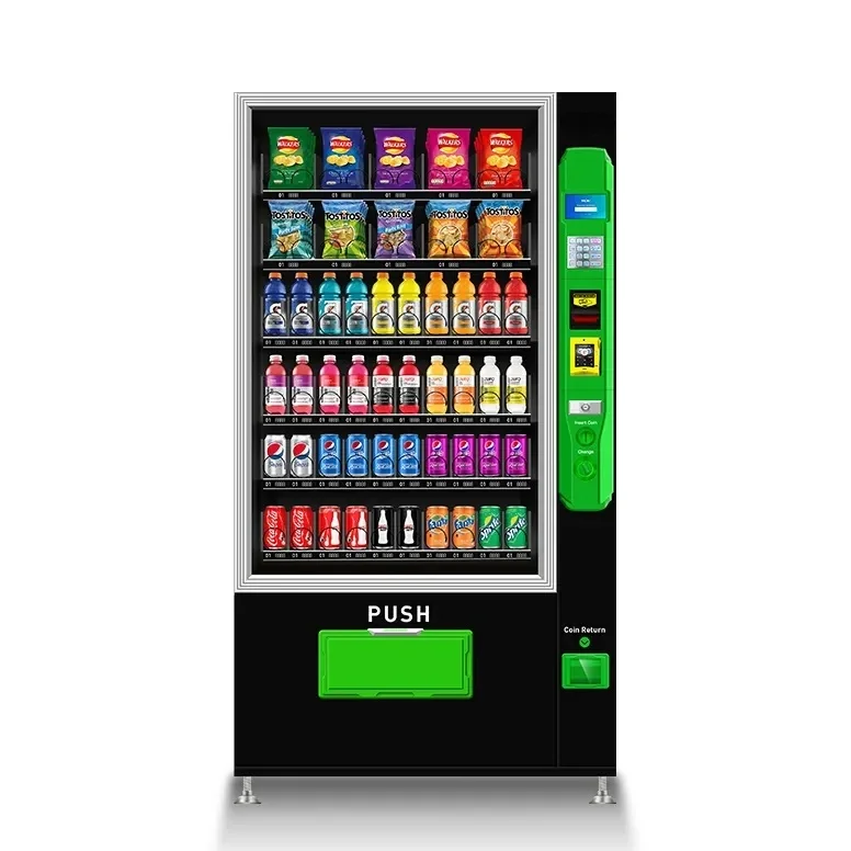 FL Snack and Beverage Vending Machine high visibility display window for plaza unmanned sales vending unit
