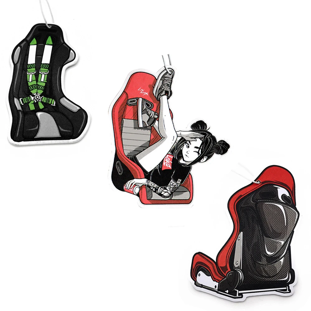 جديد JDM ثقافة سلسلة سيارة الهواء المعطر معلقة سيارة الرؤية الخلفية ورقة الصلبة لطيف فتاة سيارة الناشر الداخلية اكسسوارات قلادة #1