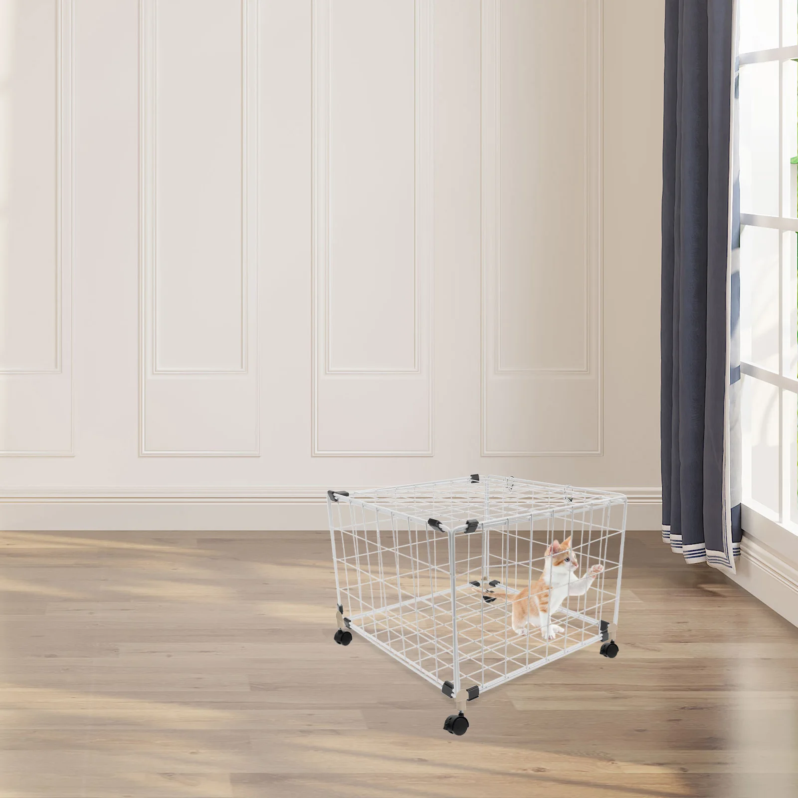 

4 Pcs Cart Wheels Cat Cage Caster Accessories Dog Crate Piece Carrier Casters