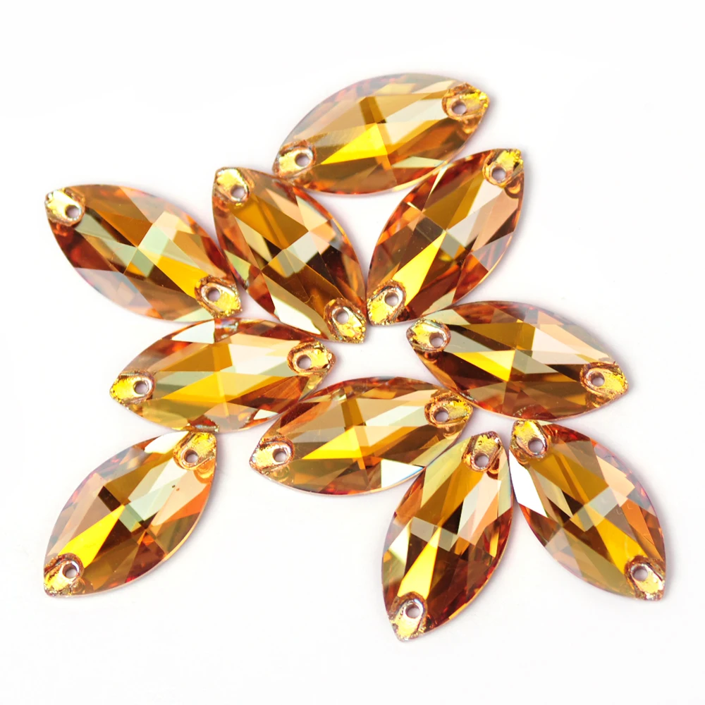 YANRUO 3223 Navette Horse Eyes Sunshine Top Crystal Sew On Glass Strass flatback Rhinestone For Wedding Decoration