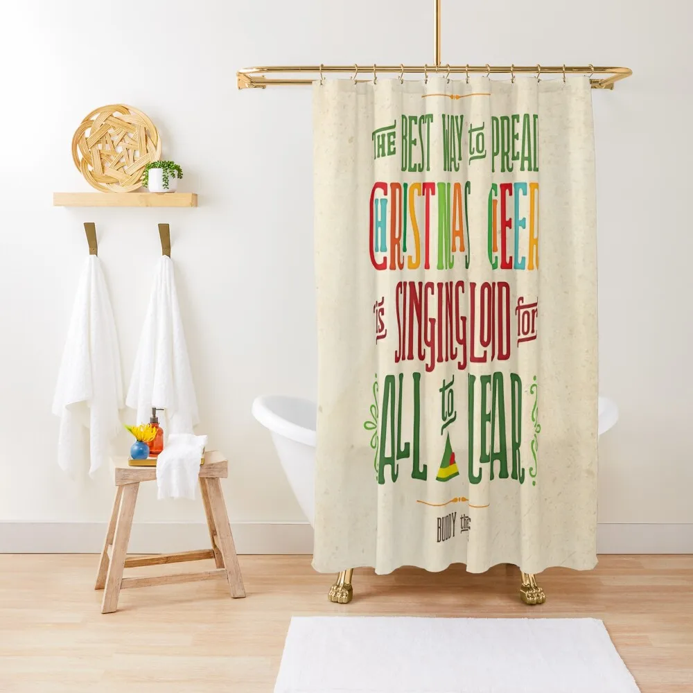 

Buddy the Elf - Christmas Cheer Shower Curtain Shower For Bathroom Waterproof Bath And Anti-Mold Shower Bath Curtain