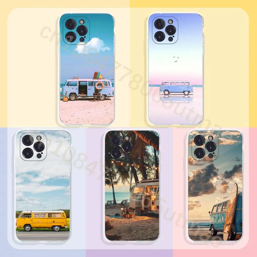 

Combi Van Car C-Camping Phone Cases For iPhone17,16,15,14,13,12,11,Pro,Max,Plus Luxury Camera Protection Plastic