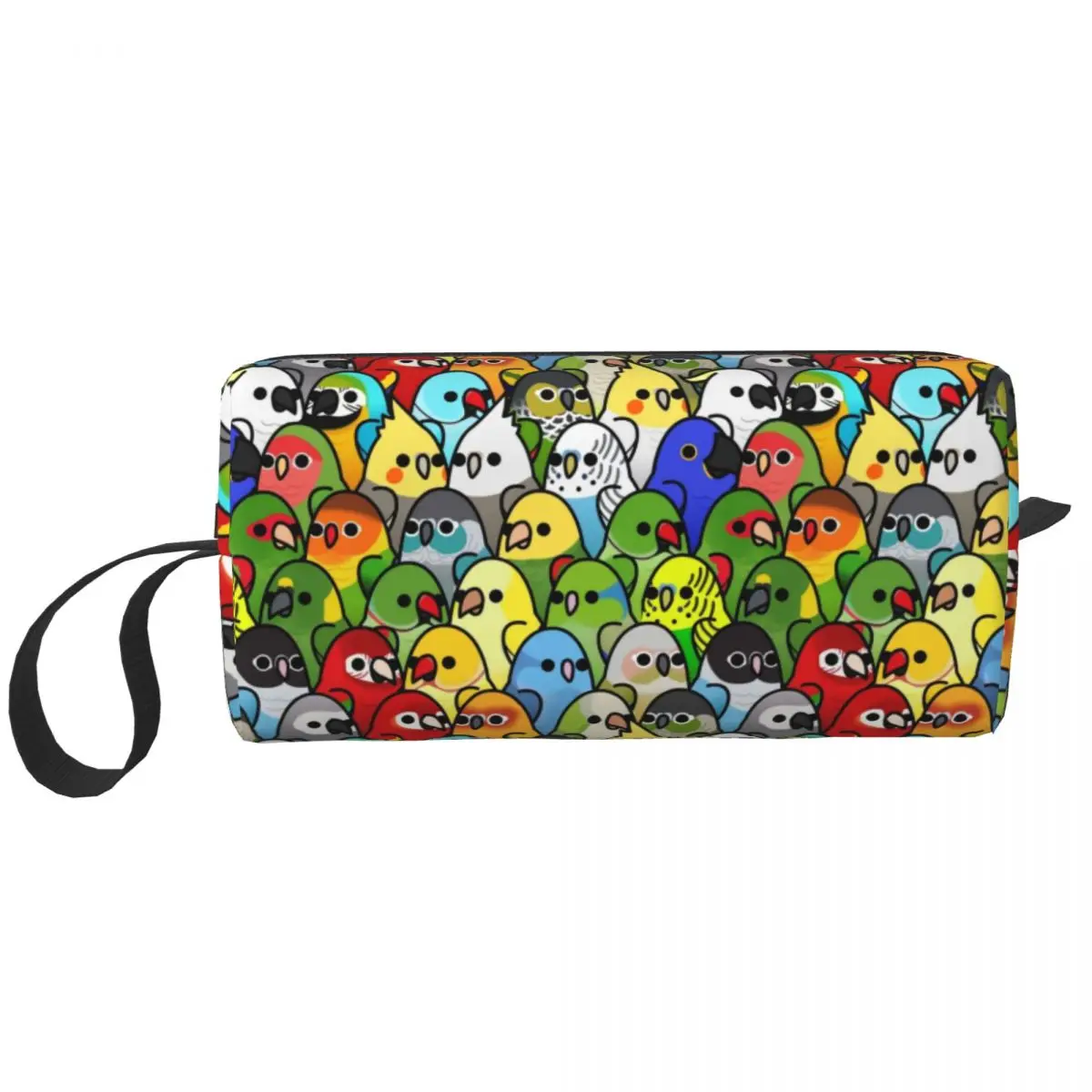 Funny Parrot Birds Squad Art Makeup Bag Women Travel Cosmetic Organizer Kawaii Cockatiel Bird Storage Toiletry Bags