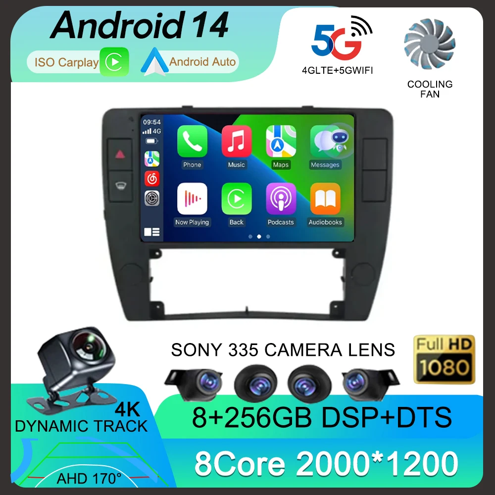 

Android 14 For Volkswagen VW Passat B5 2000 - 2005 Multimedia Head Unit Car Player Auto Radio Navigation Screen GPS No 2Din DVD