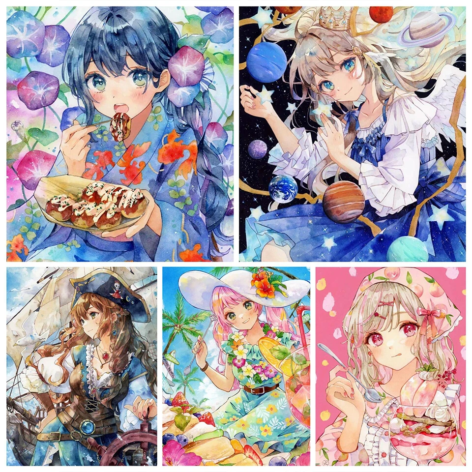 

5D Diamond Painting Anime Girl Full Round Diamond Mosaic Embroidery DIY Cartoon Cross Stitch Art Handmade Home Decoration Gift