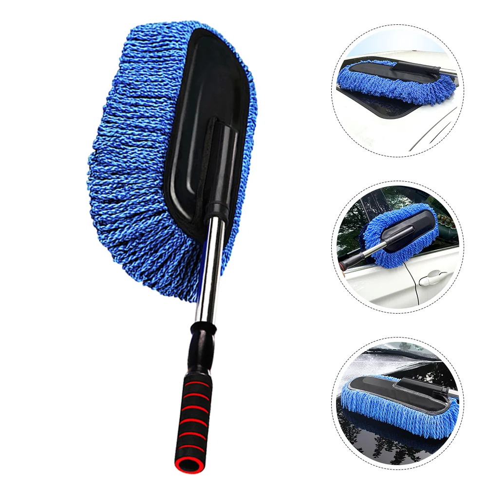 

2 Pcs Car Wash Brush Cleaning Adjustable Washing Wax Soft Tool Plastic Vehicle Telescopic for Retractable