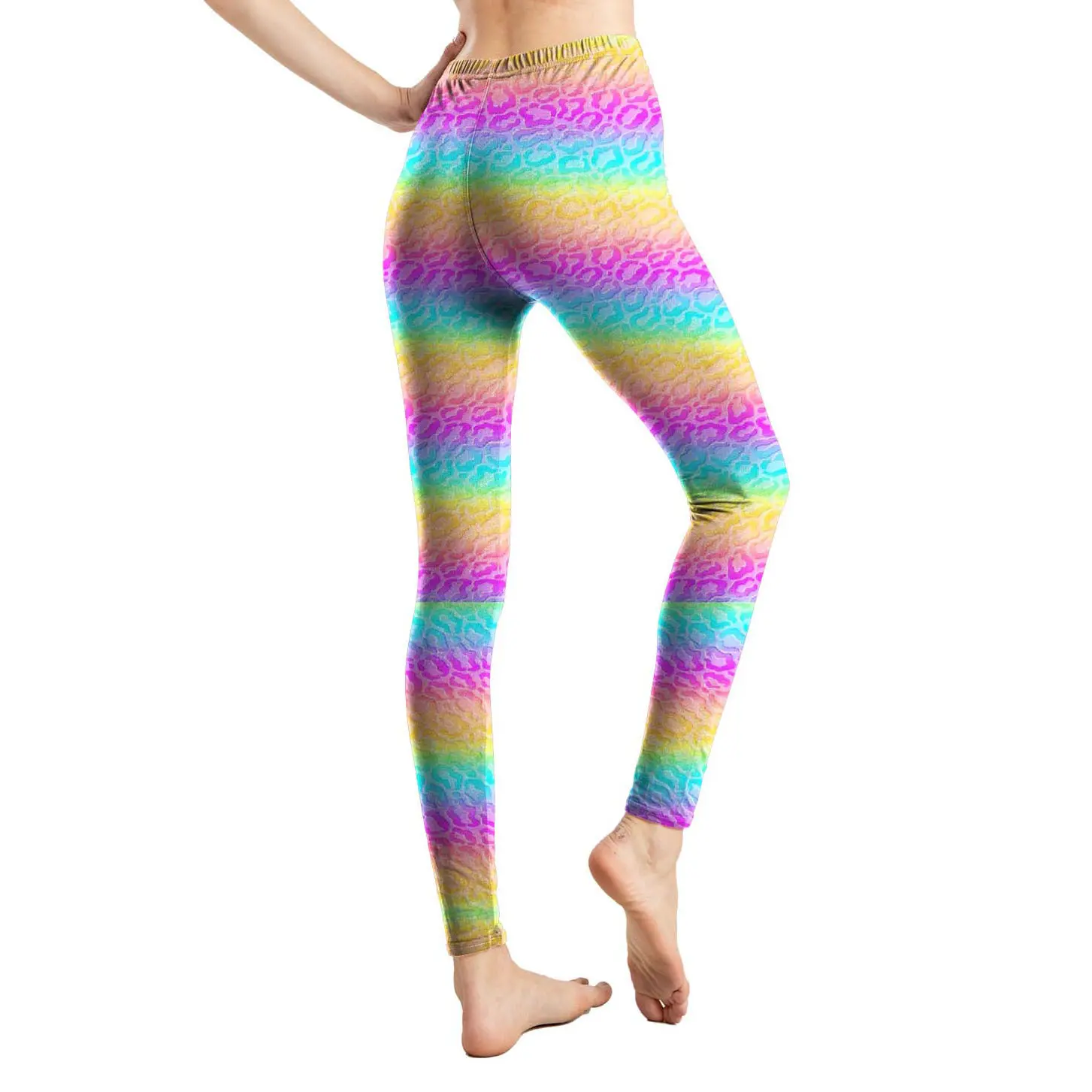 เลกกิ้งลายเสือดาวและงูสำหรับผู้หญิงไซส์ใหญ่ ผ้าบาง ยืดหยุ่น เหมาะสำหรับโยคะและเล่นกีฬา ความยาวระดับข้อเท้า ช่วยกระชับหน้าท้องและยกกระชับสะโพก