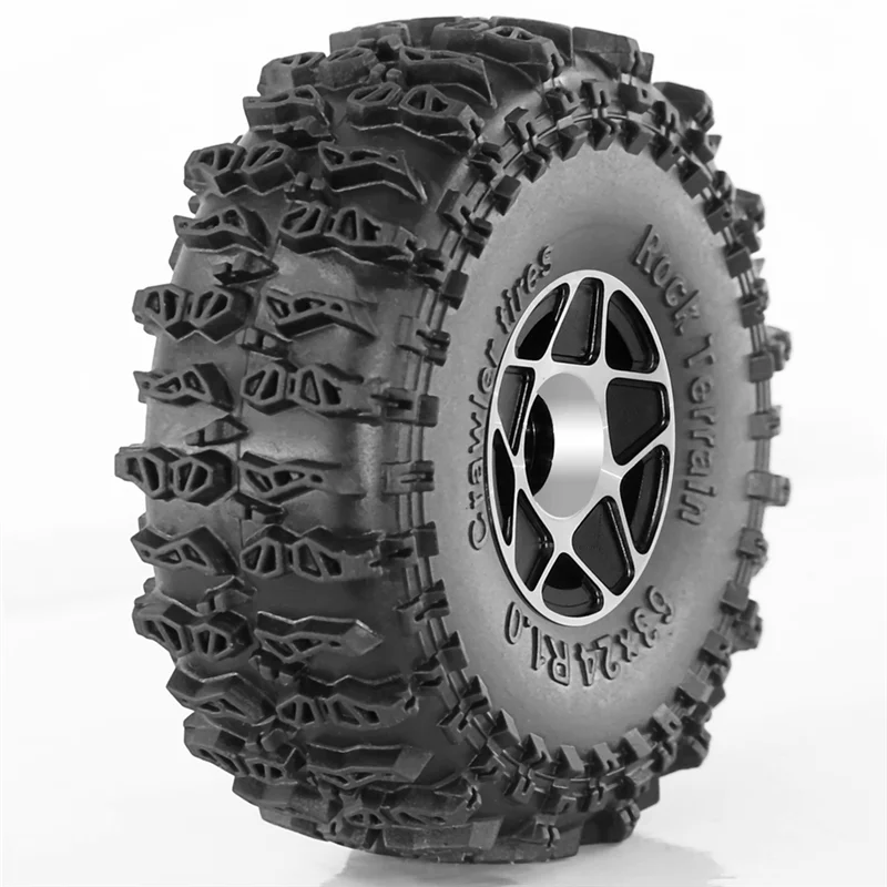 

ABUM-4Pcs 63 мм 1,0-дюймовый набор металлических колес с замком для 1/18 1/24 RC гусеничного автомобиля TRX4M SCX24 AX24 FCX24, обновленная часть
