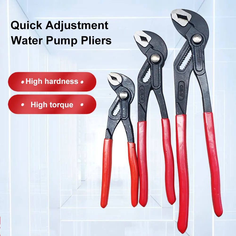 7/10/12 Inch Plumbers Pipe Wrench Sliding Groove Design Pliers with Comfort Grip Fast Adjustable Pliers Hand Tool for Pipeline