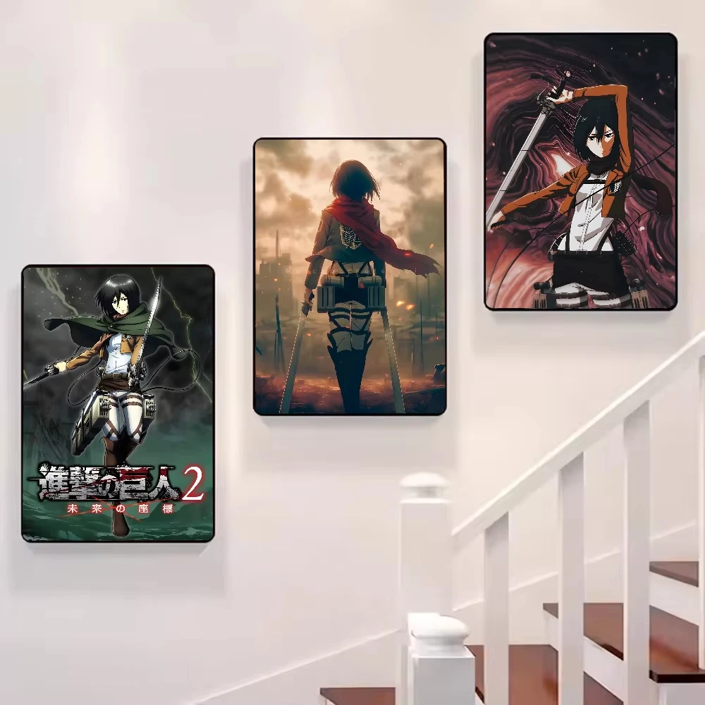 Titan Mikasa Ackerman Poster HD canvas painting home living room bedroom bar aesthetic decoration