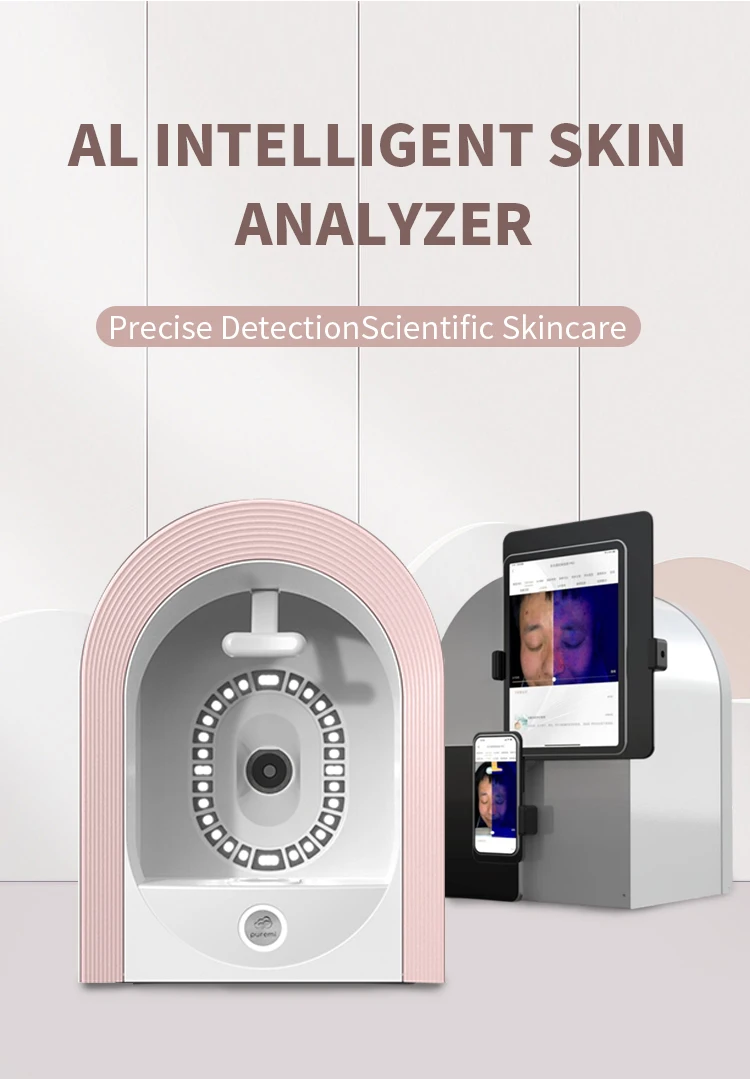 3D Display AI Skin Scanner Puremi 28MP HD Pixel Facial Test Face Diagnostics Analyzer Skin Analysis Machine Home Use