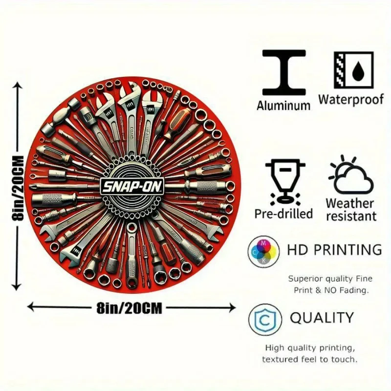 Unique Vintage Aluminum Wall Art Sign Featuring Tool Designs like Wrench and Screwdriver Ideal for Decorating Homes Bars,1pc